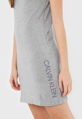 Camisola Calvin Klein Underwear Curta Logo Cinza - Compre Agora