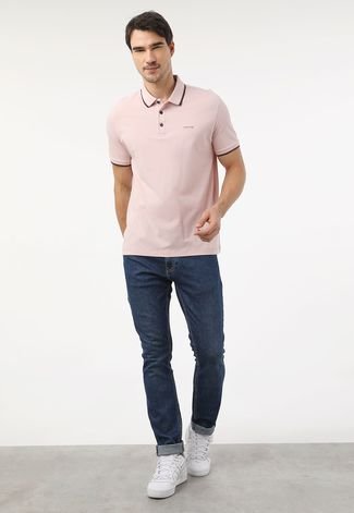 Camisa Polo John John Reta Logo Branca Transfer 86.02.0352