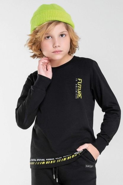 Camiseta Infantil Menino Future Unlimited Colorittá Preto - Marca Colorittá
