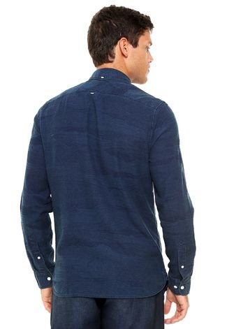 Camisa Jeans Lacoste Woven Azul