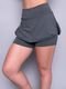 Kit 2 Shorts Saia Suplex Liso Fitness Roupa Feminina Academia Treino RLC Modas Preto/Cinza - Marca RLC Modas