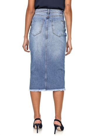 Saia jeans hot sale midi dudalina