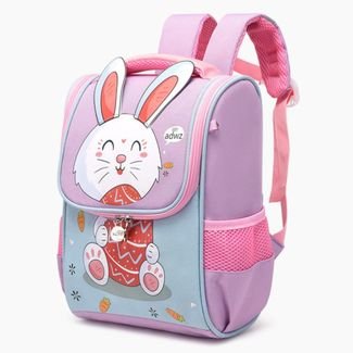 Mochila Escolar Infantil Menino Menina Dinossauro Gatinho de Costas - Roxo