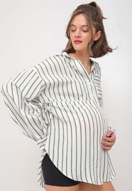 Blusa Topshop  Maternity Tie Waist Stripe Blanco - Calce Oversize