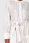 Vestido Chemise Maria Valentina Longo Listras Branco - Marca Maria Valentina