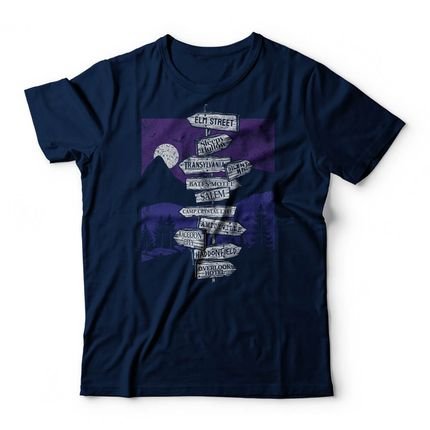 Camiseta Horror Places - Azul Marinho - Marca Studio Geek 