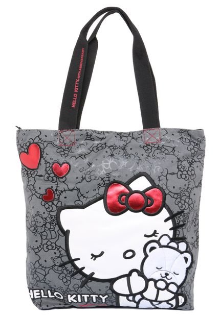 Bolsa Tote Bag Hello Kitty Fofa Cinza - Marca Hello Kitty