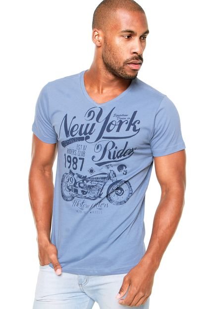 Camiseta Squadrow NY Moto Azul - Marca Squadrow