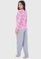 Pijama para Dormir Click Mais Bonita Manga Longa Bicolor Estampados - Marca Click Mais Bonita