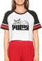 Camiseta Cropped Puma Super Tee Branca/Preta - Marca Puma