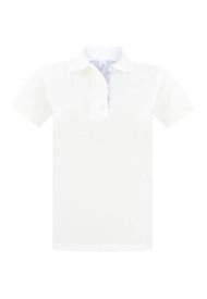 Camiseta Tipo Polo Para Mujer Blanca Hamer Fondo Entero