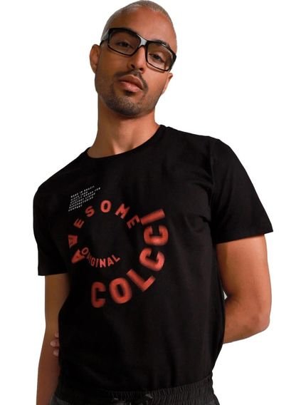 Camiseta Colcci Masculina Cotton Awesome Original Preta Incolor - Marca Colcci