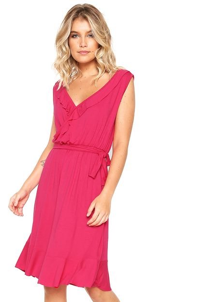 Vestido Kaliska Curto Drapeado Rosa - Marca Kaliska