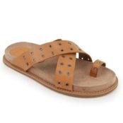 Sandália Papete Feminina Strass Furado Flatform em Couro Maria Paula Terra Cota - Marca MARIA PAULA