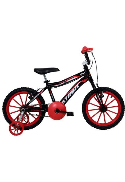 Bicicleta infantil Aro 16 Alumínio Max Masculina Preta Com Kit Vermelho Athor Bike - Marca Athor Bikes