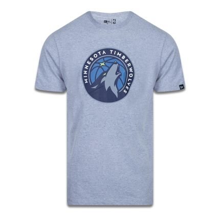 Camiseta New Era Regular Minnesota Timberwolves Mescla Cinza - Marca New Era