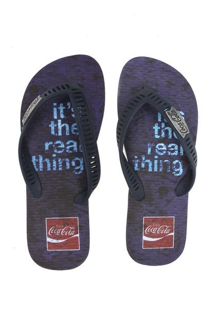 Chinelo Coca Cola Shoes Real Thing Azul-Marinho - Marca Coca Cola