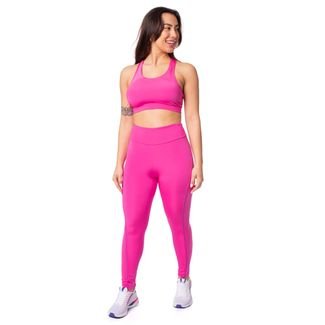 Legging Feminina Estilo do Corpo Gym Brilho Filete Pink