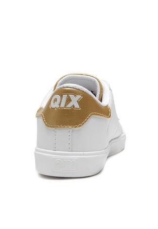 Tênis Qix Metalizado Branco/Dourado