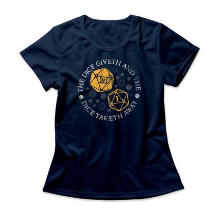Camiseta Feminina Giveth And Taketh Away - Azul Marinho - Marca Studio Geek 