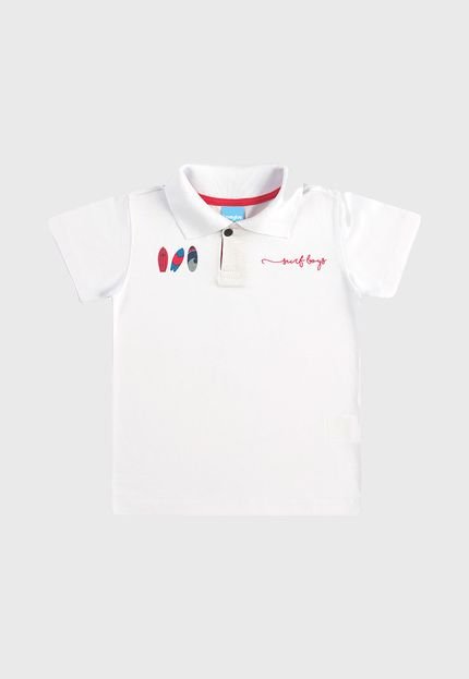 Camisa Polo Kamylus Infantil Mini Print Branco - Marca Kamylus
