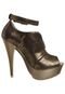 Ankle Boot Salto Plataforma Bronze - Marca Lilly's Closet