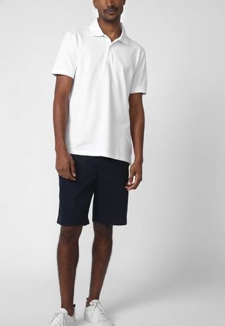 Camisa Polo Calvin Klein Reta Color Branca