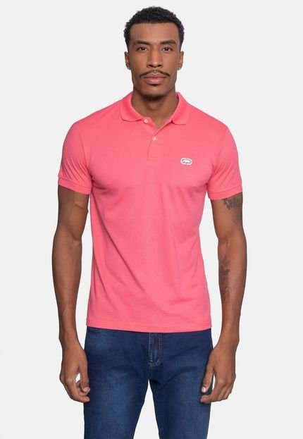 Camisa Polo Ecko Piquet Masculina Rosa Coral - Marca Ecko