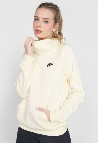 Moletom Flanelado Fechado Nike Sportswear Essntl Fnl Po Flc Off-White -  Compre Agora