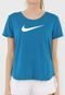 Camiseta Nike W Nk Swoosh Run Ss Azul - Marca Nike