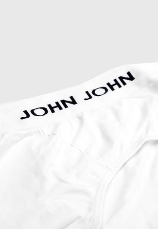 Cueca John John Slip Logo Branca