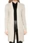 Maxi Cardigan MOB Tricot Canelado Bege - Marca MOB