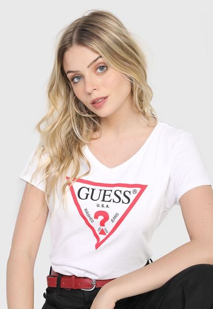 Camiseta Guess Logo Branca - Marca Guess