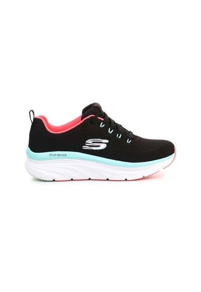 Tenis Mujer Skechers Dlux Walker Fresh Finesse Negro Rosa