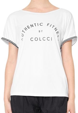 Camiseta Colcci Fitness Lettering Branca