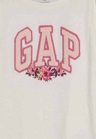 Camiseta Infantil GAP Floral Off-White