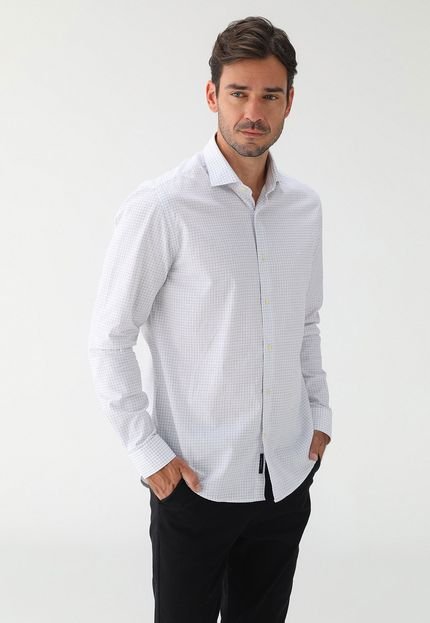 Camisa Social Aramis Reta Estampada Branca - Marca Aramis
