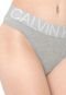 Calcinha Calvin Klein Underwear Fio Dental Statement Cinza - Marca Calvin Klein Underwear