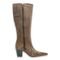 Bota Feminina Bico Fino Cano Longo Couro Salto 6  Camel - Marca Spinelli