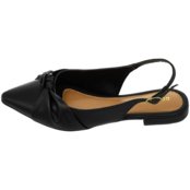 Kit 2 Pares Sapatilha Feminina Bico Fino Mule Slingback CM Calçados Nó Preto e Branco - Marca Monte Shoes