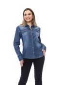 Camisa Jeans Manga Longa Feminina Crocker - Marca Crocker