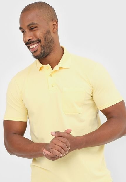 Camisa Polo Malwee Reta Bolso Amarela - Marca Malwee