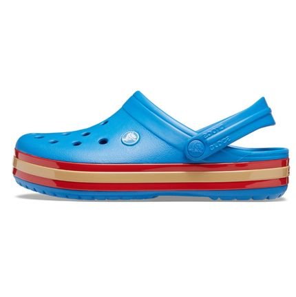 Sandália Crocs Crocband Hyper Shine Clog Azul/Vermelho - Marca Crocs