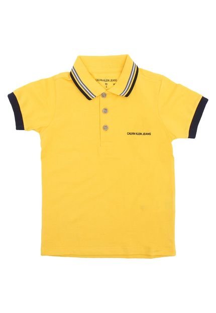 Camisa Polo Calvin Klein Kids Menino Liso Amarela - Marca Calvin Klein Kids