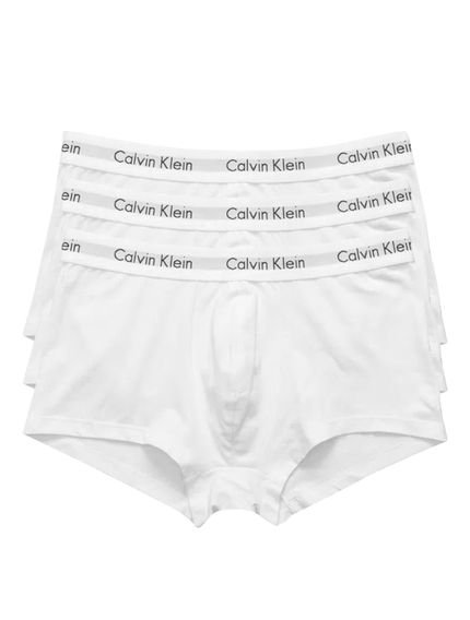 Cuecas Calvin Klein Low Rise Trunk Print Brancas Pack 3UN - Marca Calvin Klein