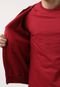 Blusa de Moletom Flanelada Aberta Basicamente. Capuz Vermelha - Marca Basicamente.