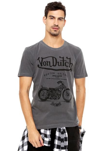 Camiseta Von Dutch  Kustom Kulture Cinza - Marca Von Dutch 