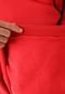 Blusa de Moletom Flanelada Fechada Wrangler Reta com Capuz Vermelha - Marca Wrangler