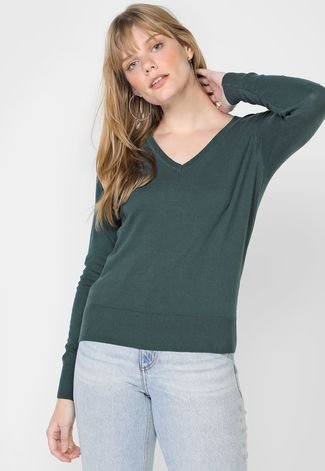 Suéter Tricot Hering Liso Verde