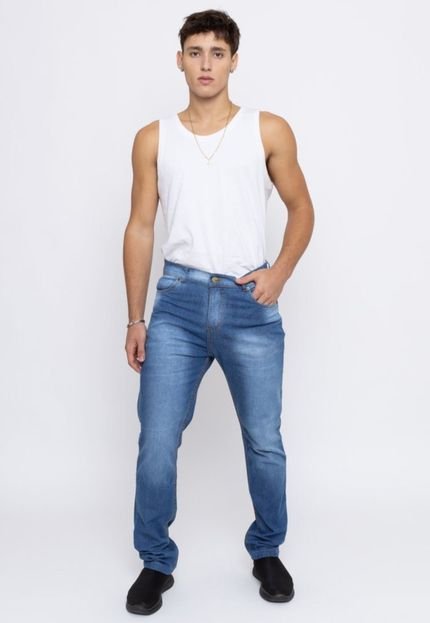 Calça Skinny Masculina em Jeans Azul - Cristal - Marca Unak